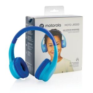 Căști wireless pentru copii Motorola Moto JR300 Blue, Bluetooth, limitare volum 85 dB, albastru
