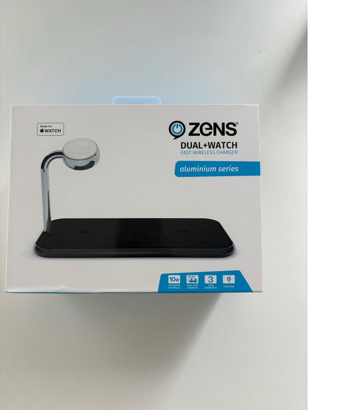 Încărcător Wireless Rapid Zens Dual + Watch Aluminium Series pentru Două Telefoane și Ceas Inteligent, 10W - imagine 2