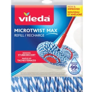 Rezervă Mop Vileda Microtwist Max – Refill Original, Îndepărtează 99% Bacterii