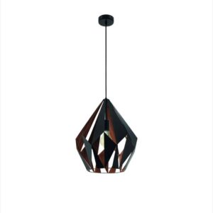 Lustră Suspendată Dunalux Mini Prinia – E27, Negru/Cupru, Ø20.5 cm, Design Geometric