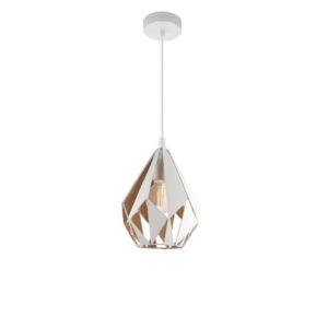 Lustra suspendata Dunalux Mini Prinia alb-auriu design geometric