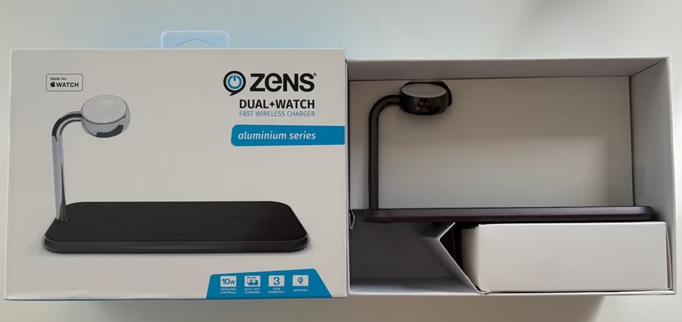 Încărcător Wireless Rapid Zens Dual + Watch Aluminium Series pentru Două Telefoane și Ceas Inteligent, 10W - imagine 3