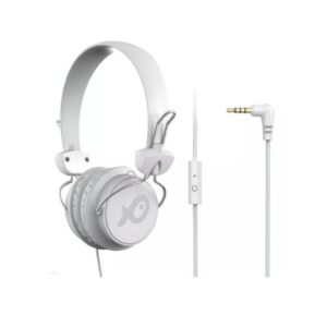 Căști audio cu microfon Poss H99, cablu 1.2 m, jack 3.5 mm, funcție hands-free, alb