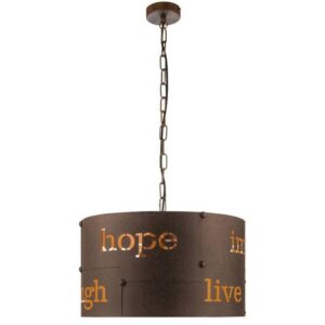 Pendul EGLO Coldingham 49734 – E27, Design Rustic Metalic, Maro Antic, Lanț, 110 cm