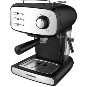 Espressor Heinner Black Boquette HEM-1100BKX – 15 bari, 850 W, Rezervor 1.2 L, Filtru inox