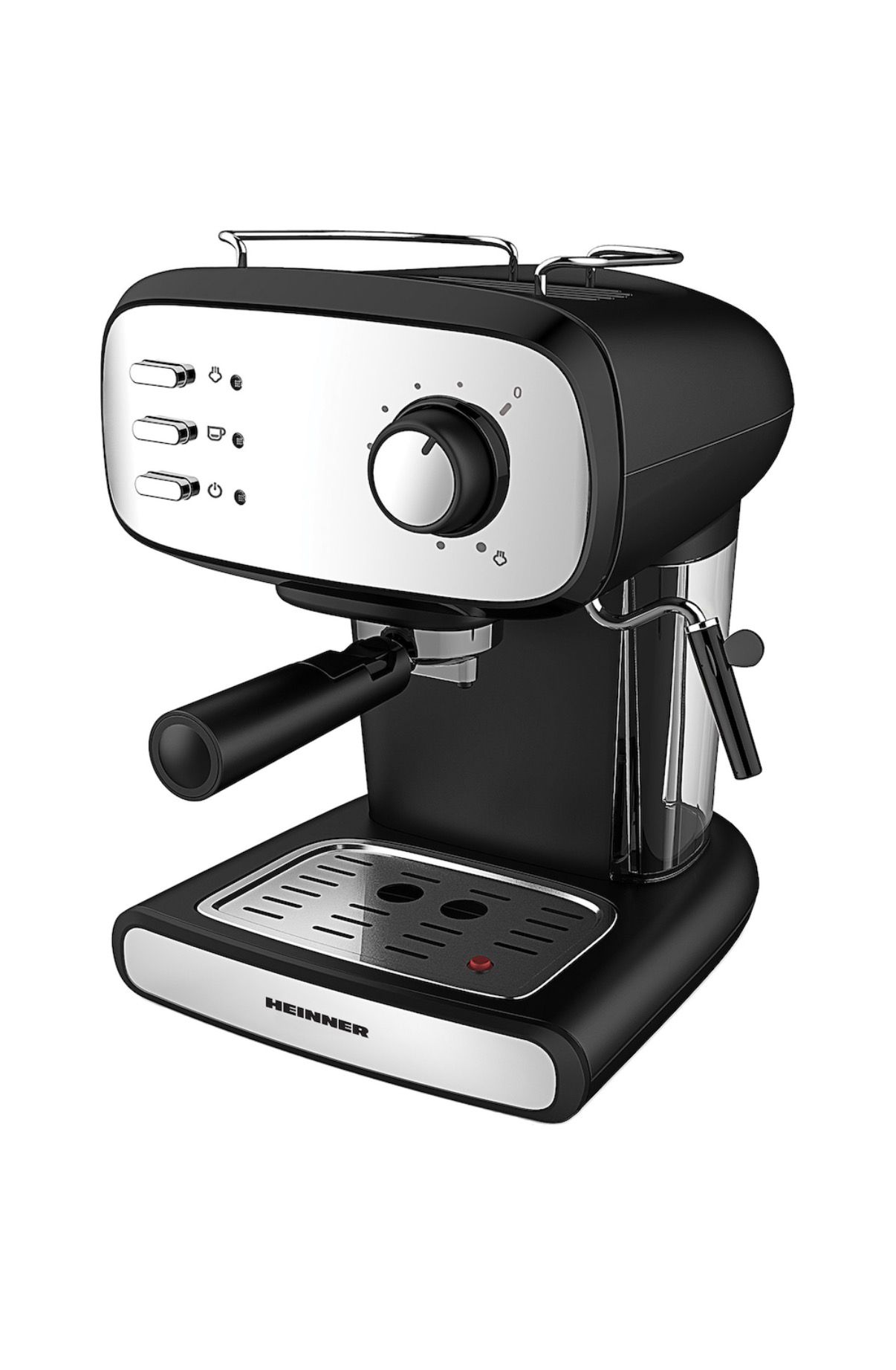Espressor Heinner Black Boquette HEM-1100BKX – 15 bari, 850 W, Rezervor 1.2 L, Filtru inox