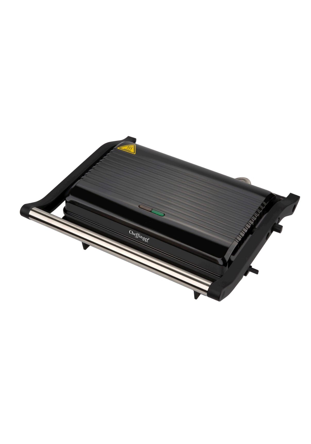Grill Electric cu Plăci Striate Cheffinger Home, 1000 W, Deschidere 180°, Plăci Antiaderente