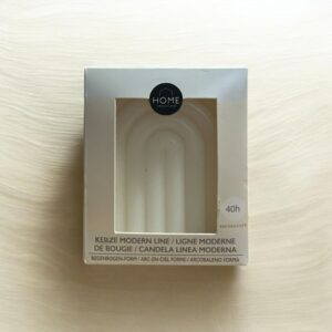 Lumânare Decorativă Modernă Arc Curcubeu – Alb, 40h Ardere, Home Creation