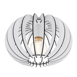 Plafonieră EGLO Stellato 95028 – E27, Design Modern din Lemn, Alb, Ø30 cm