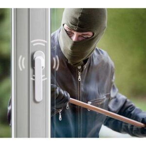 Mâner cu Alarmă pentru Fereastră și Ușă Terasă Schellenberg, 115 dBA, Wireless, Alb