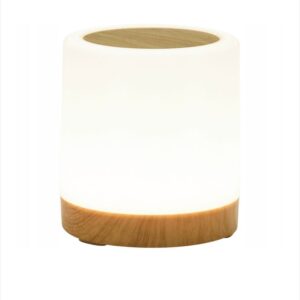 Lampă de Masă LED DELUXA Home Touch Lamp Wood Look – 8 Culori, Control Tactil, Portabilă, Design Lemn