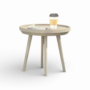 Măsuță de Grădină belavi – Plastic, Ø50.5×48 cm, Masă Rotundă Exterior, Bej