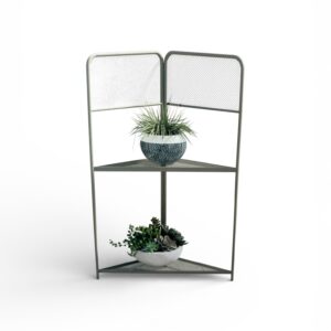 Etajeră Colț pentru Flori Belavi Modernes Blumenregal – Metal Warm Gri, 2 Polițe, 100 cm