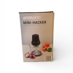 Mini Tocător Electric AMBIANO Mini-Hacker – 500W, Bol Sticlă 1000ml, 2 Trepte