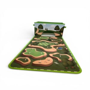 Cutie Depozitare Pliabilă Copii Home Creation – cu Covoraș Joacă Integrat, Model Golf Verde