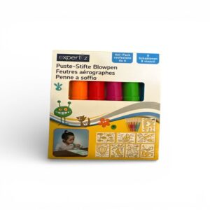 Set Carioci Suflare Expertiz Blowpens – 6 Culori, 8 Șabloane Incluse, 3+ Ani
