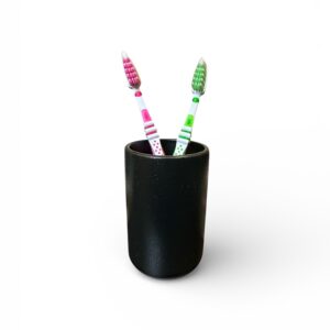 Pahar Baie pentru Periuțe HOME CREATION – Ceramică, Alb, Ø 7.1 cm, H 10.5 cm