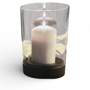 Suport Lumânare Home Creation – Beton & Sticlă, Ø14 cm, H22 cm, pentru Interior & Exterior