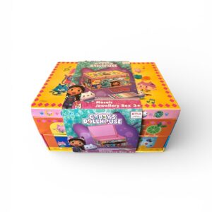 Cutie de Bijuterii Mozaic Gabby’s Dollhouse – cu Sertar, Decorare cu Pietricele, 3+ ani