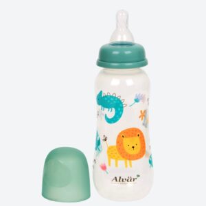 Biberon Alvär Baby Albastru 250 ml – Fără BPA, 4 luni+, Tetină Silicon, Capac Protector