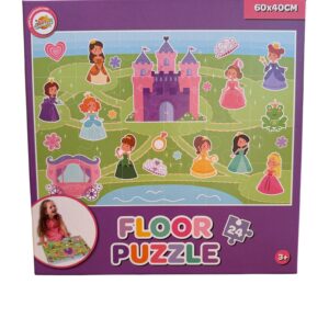 Puzzle de Podea pentru Copii Toy Universe – 24 Piese, 60×40 cm, Model Prințese, 3+ ani