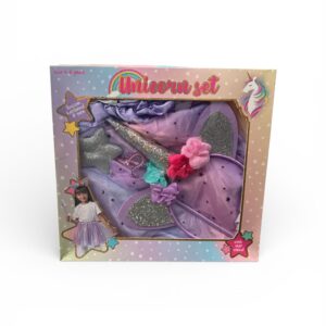 set costum unicorn copii 4-6 ani fusta bentita bagheta magica
