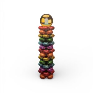 Stâlp Decorativ din Baloane Folie AVEC – 160 cm, Model Tort Aniversar, Set Complet