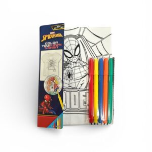 Tricou de Colorat pentru Copii Spider-Man Marvel 122–128 cm, cu 5 Markere Textile Incluse