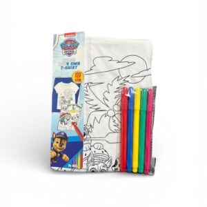 Tricou de Colorat pentru Copii Paw Patrol 122–128 – 100% Bumbac, 5 Carioci Textile Incluse