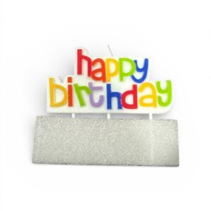 Lumânare Aniversară Happy Birthday – 1 Bucată, Multicolor, pentru Tort