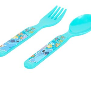 Set Tacâmuri Copii Disney Stitch Turcoaz – Lingură și Furculiță, 2 Piese, 6 luni+