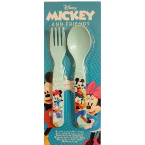 Set Tacâmuri Copii Disney Mickey and Friends Verde Mentă – Lingură și Furculiță, 2 Piese, 6 luni+