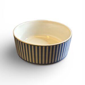 Bol Harmony Albastru 14 cm – Model Dungi Verticale, Porțelan