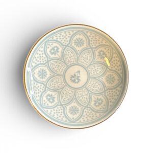 Farfurie Desert SAHARA Bleu 20 cm – Model Floral Ornamental, Porțelan
