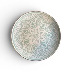 Farfurie Întinsă SAHARA Verde Mentă 27 cm – Model Ornamental, Porțelan