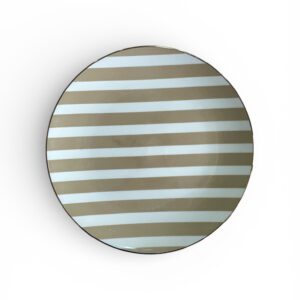 Farfurie Adâncă Harmony – Ø20 cm, Capacitate declarată ~550 ml, Ceramică, Dungi Roz/Alb