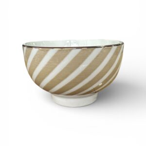 Bol Ceramic Harmony – Ø11.5 cm, 300 ml, Dungi Bej/Alb, Compatibil Mașină Vase