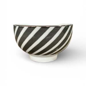 Bol Ceramic Harmony – Ø11.5 cm, 300 ml, Dungi Negre/Alb, Compatibil Mașină Vase