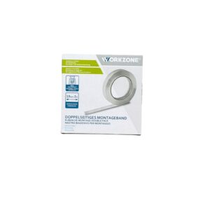 Bandă Dublu Adezivă de Montaj Removabilă WORKZONE, 19 mm × 5 m, Rezistentă la UV, Interior/Exterior