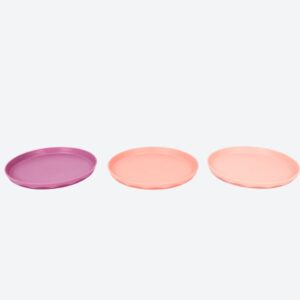 Set 3 Farfurii Anti-Alunecare Alvår Baby – Roz, pentru Bebeluși, Non-Slip