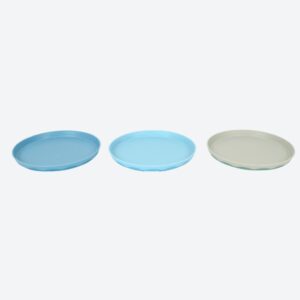 Set 3 Farfurii Antialunecare Alvår Baby – Albastru & Verde Pastel, Anti-Slip, Pentru Copii
