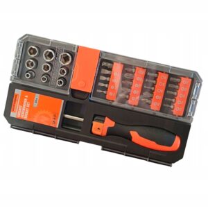 Set șurubelniță cu clichet și capete Werckmann – 30 piese, biți și capete tubulare Cr-V