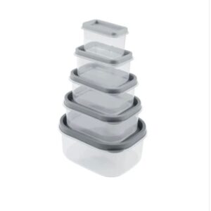 Set 5 CutiI pentru Depozitare Alimente LIVARNO home BASIC – Fără BPA, Congelare și Cuptor cu Microunde