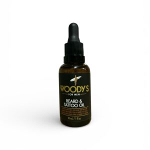 Ulei pentru Barbă și Tatuaje Woody’s For Men – Hidratare pentru Barbă și Piele, cu Ulei de Argan și Macadamia, 30 ml