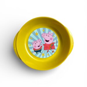 Bol pentru Copii Peppa Pig – Plastic Alimentar, Compatibil Microunde, Galben