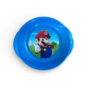 Bol pentru Copii Super Mario – Plastic Alimentar, Compatibil cu Microunde, Albastru