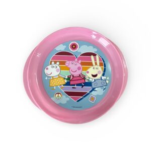 Farfurie pentru Copii Peppa Pig – Plastic Alimentar, Compatibilă cu Microunde, Roz