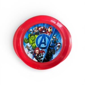 Farfurie pentru Copii Marvel Avengers – Plastic Alimentar, Compatibilă cu Microunde, Roșu