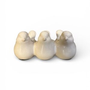 Decorațiune Ceramică 3 Păsări Off-White – Ornament Casă, Design Elegant