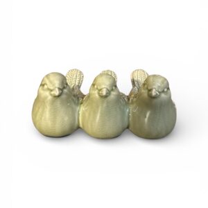 Decorațiune Ceramică 3 Păsări Verzi – Ornament Decorativ pentru Casă